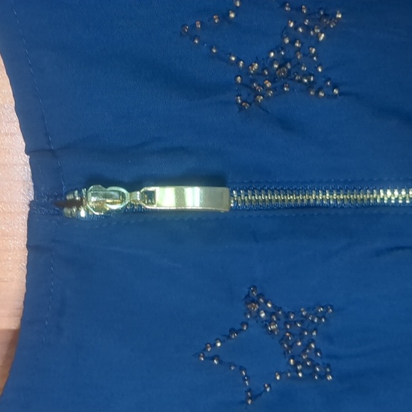 JB by Julie Brown* beaded sheath cap sleeve round neck zipper back dress - Picture 6 of 13